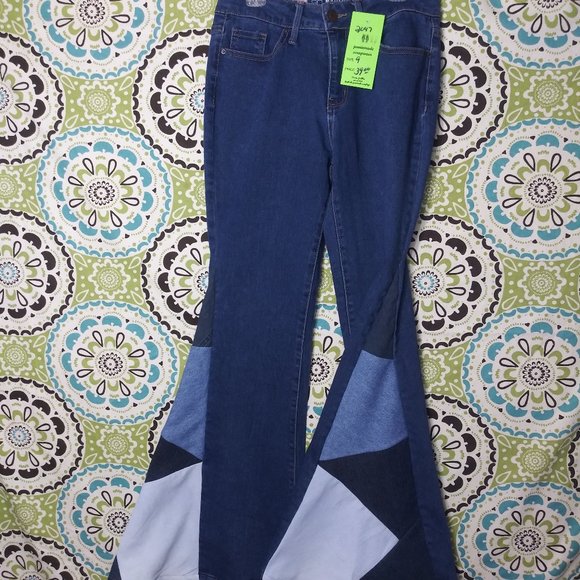 Upcycled handmade Denim - 2047 Jeaniemade Size NO BO Bell-Bottoms